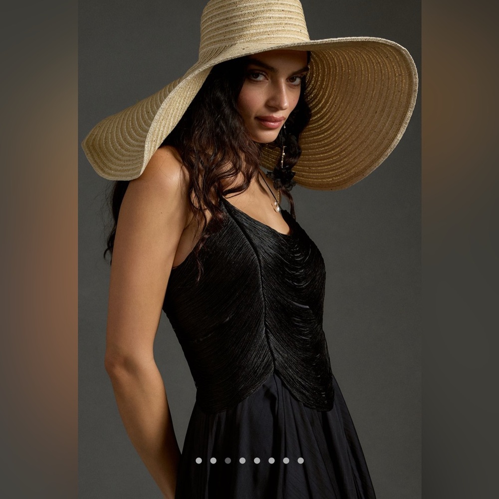 NWT Anthropologie Fringe Bodice Mini Dress — black — size 14 / large - Picture 7 of 10